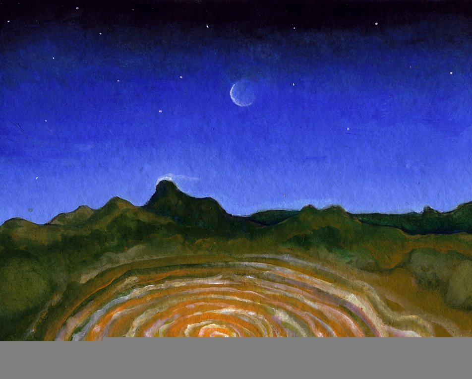 Isha Black 2001 The crescent moon waits as the earth mummers and the tribes gather